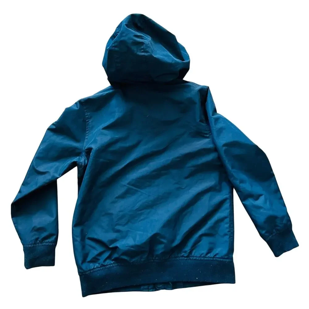 Children’s Place Hooded Navy Solid Jacket Windbreaker Lined L 10 12 Boys Girls